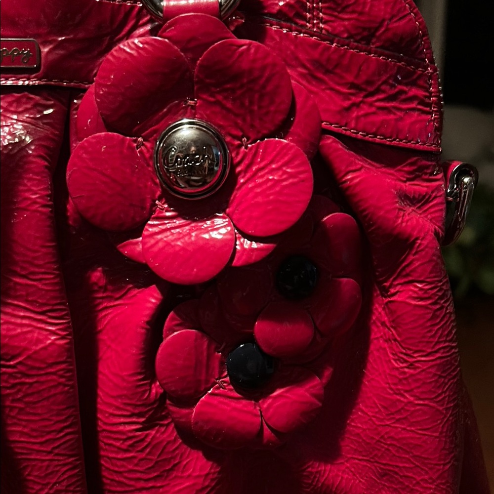 Coach Rare 2012 Set of Poppy Red Patent Leather Satchel & Wristlet Both in EUC - Picture 6 of 16